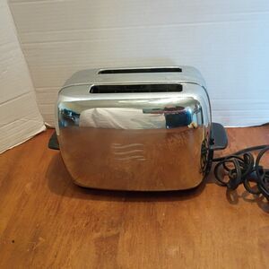 Vtg MCM Art Deco General Electric Chrome 2 Slice Pop Up Toaster 82T82
